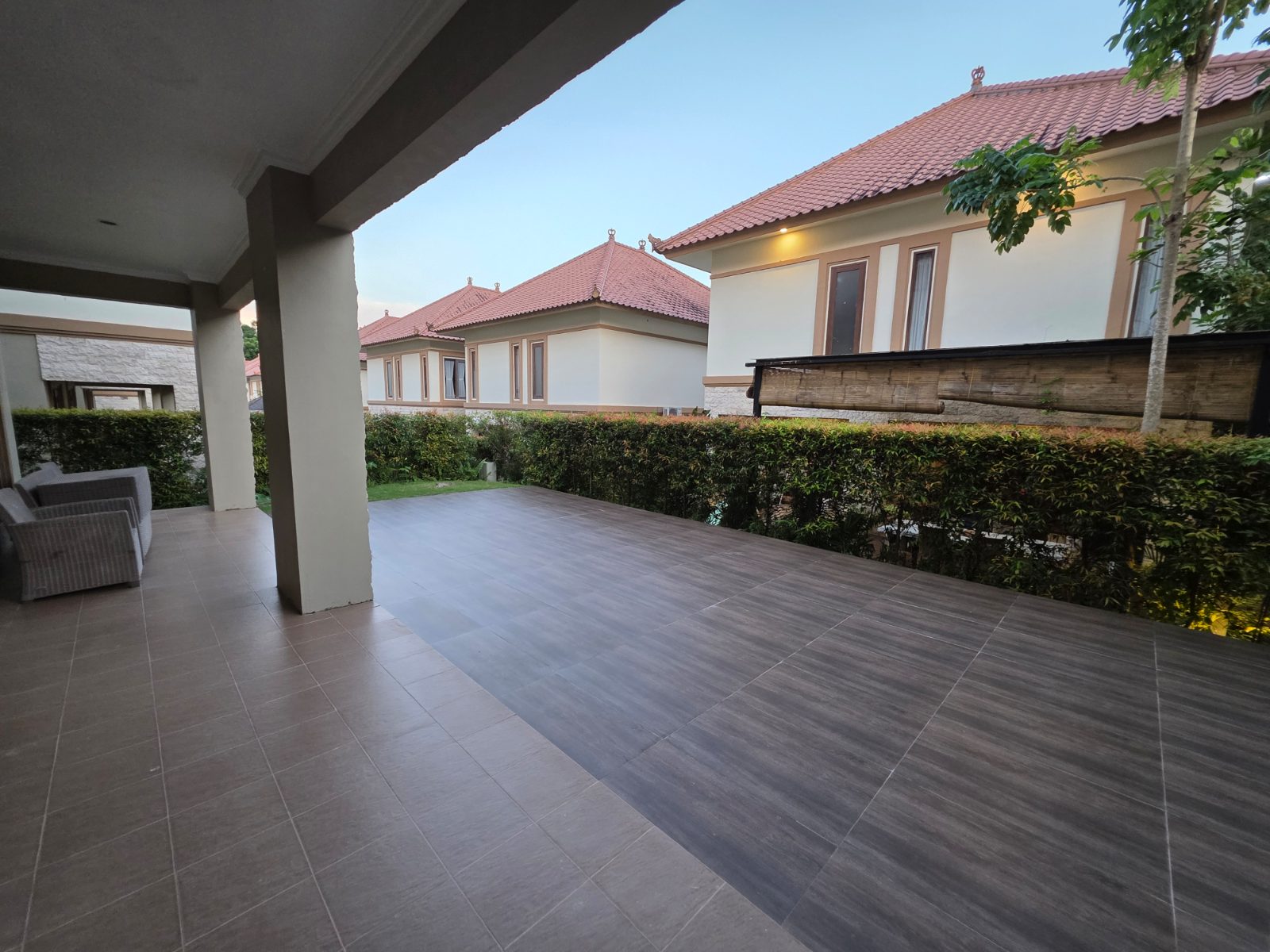 Villa Panbil Batam private covered garden terrace
